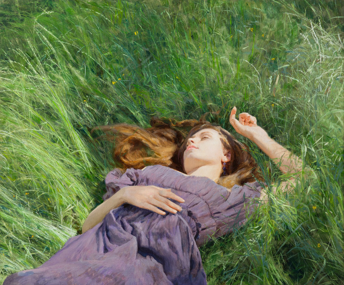 Figure in Sunlit Grass – Watch & Paint